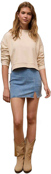 Ae Next Level High-Waisted Denim Skort