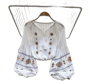 Сottagecore clothes Boho Embroidered Peasant Blouse