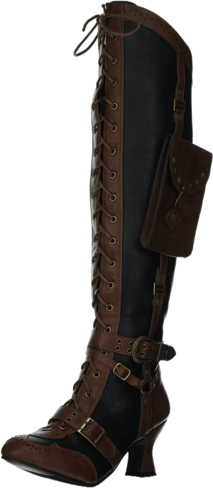 Ellie 2.5 Heel Steampunk Boot 10 / Brown