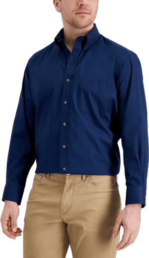 Club Room Men's Regular-Fit Stretch Cotton Pinpoint Dress Shirt