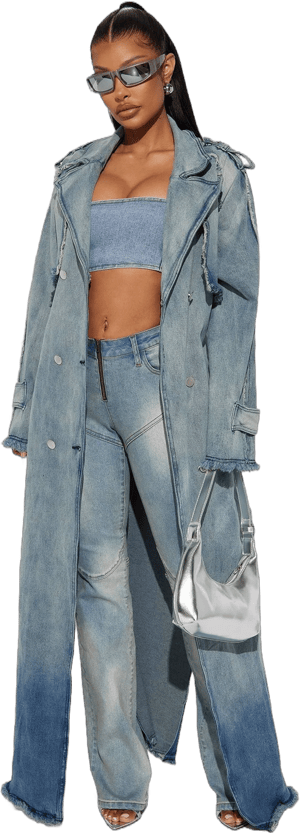 Fashion Nova Women's New York Days Denim Coat