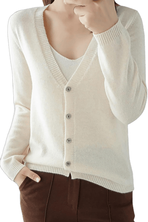 Fall Outfits for Women 2024 Long Sleeve Drop Y2K Shoulder V Neck Button Front Ribbed Knit Cardigan Sweaters Large White