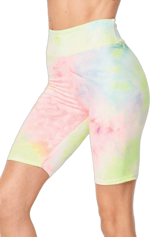 USA Fashion High Waisted Tie Dye Biker Shorts