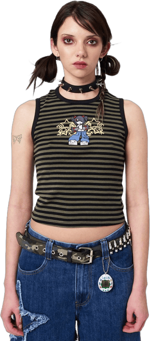 Minga London Striped Skater Girl Tank Top