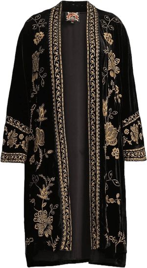 Johnny Was Women's Velvet Kimono Coat