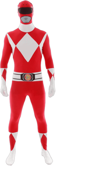 Morphsuits Power Rangers Morphsuit Costume Adult Mens Red