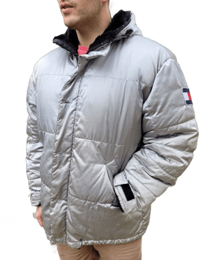 Tommy Hilfiger Men's Vintage 90s Y2K Hooded Puffer Jacket