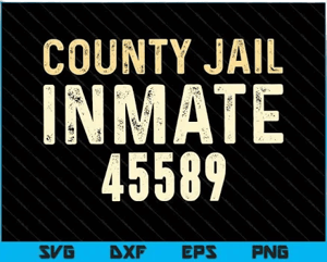 Halloween County Jail Inmate Prisoner Costume Party SVG PNG Files