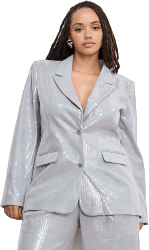 Good American Women's Oversize Sequin Blazer