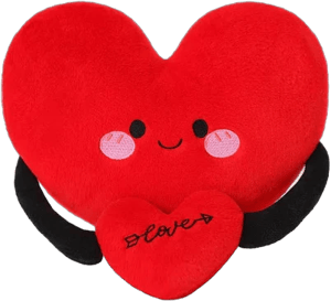 Finebee Red Heart Plush Toy Cute Heart Stuffed Animal Soft Pillow Plushies Kawaii Heart Shape Plushie Valentine's Day Gifts Birthday for Kids Lover