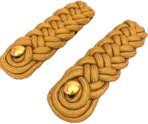 2pcs Ceremonially military Epaulettes & brass studs Gold colours