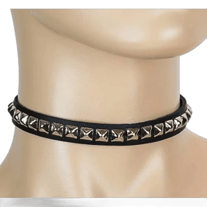 Leather Pyramid Stud Choker