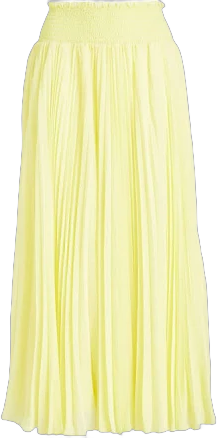 REDValentino Pleated georgette midi skirt - Women - Pastel yellow Skirts - IT 40