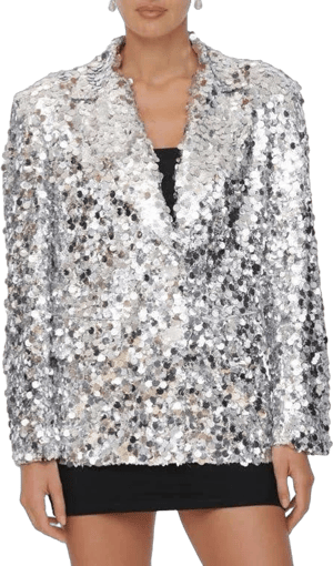 AVEC LES FILLES Women's Oversize Sequin Blazer