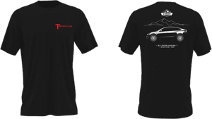 T Sportline Tesla Model Y Aspen Charged EV Overlanding T-Shirt