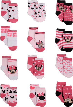 Disney Baby Girls Socks - 12 Pack Soft Newborn Baby Socks with Disney Character Prints - Cute Newborn and Infant Socks, 0-24M