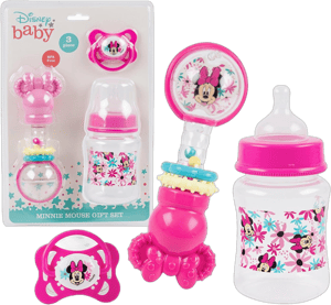 Disney Baby Girl Minnie Mouse 5 OZ Bottle, Rattle & Pacifier Gift Set FD51135