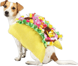 Dog Taco Costume Halloween Costumes for Dogs, Funny Food Halloween Pet Outfit Costumes for Small Medium Large Dogs Cats, Hot Dog Cosplay Costume for Halloween Christmas Holiday Parties Photoshoots 2XL: Neck 20-25", Chest 25-30", Length 15.75"