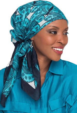 Silk Marine Butterfly Head Scarf