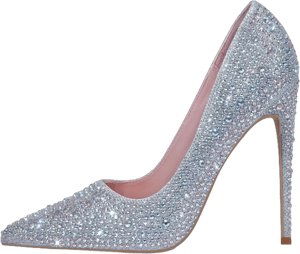 Elisabet Tang Women's Pointed Toe Stiletto Pumps with Glitter Rhinestone