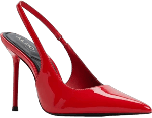 Aldo Puckerup Slingback Pointed Toe Pump Red Patent