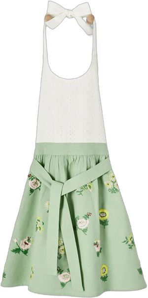 Sur La Table Floral Embroidered Apron