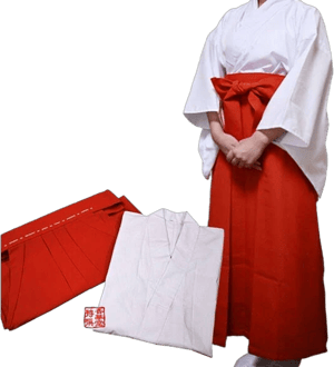 Authentic Miko Hakama & Kimono Set