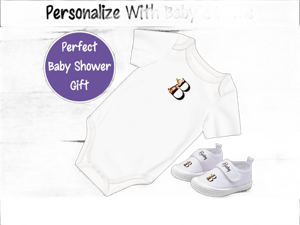 Baby Gift Custom Baby Onesie® Tigger Pooh Bear Monogram Baby Shower Gift One Piece Personalized White Baby Shoes Baby Name Keepsake Gift Set