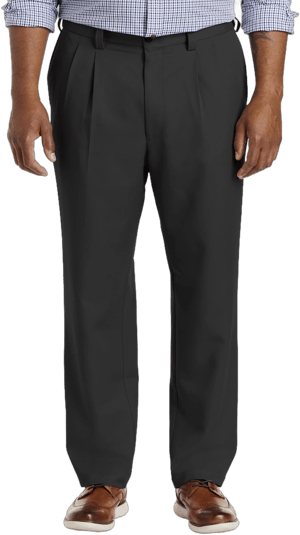 Oak Hill Men's Waist- Relaxer Pleated Microfiber Pants