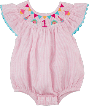 Mud Pie Baby Girls Smocked Birthday Bubble