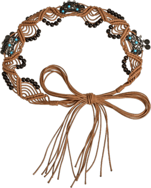 ILuvatar Women's tassel knotted belt hand woven belt Women's Bohemian style rope braid waist belt