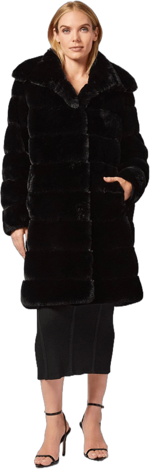 Adrienne Landau Women's Faux Fur Long Coat