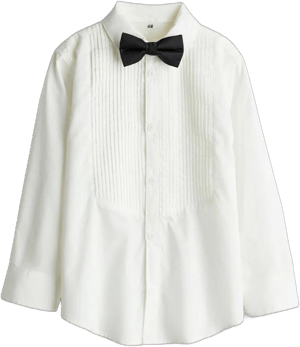 H&M Boys Tuxedo Shirt with Bow Tie