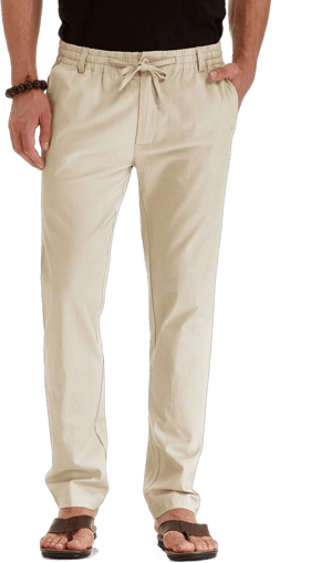 Men's Casual Linen Drawstring Pants