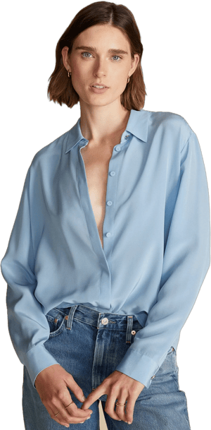 Amour Vert Women's Bixby Washable Silk Blouse