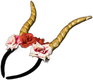 Beyond Masquerade Whimsical Antler Deer Headband with Flowers