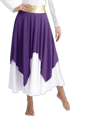 Women's Zaldita Asymmetrical Praise Dance Skirt for Liturgical Worship Worship Dancewear