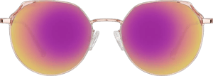 Zenni Women's Retro Round Sunglasses Purple Metal Full Rim Frame