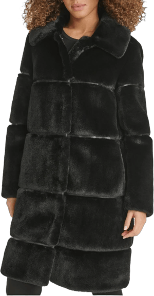 Karl Lagerfeld Paris Womens Faux Fur Outerwear Faux Fur Coat