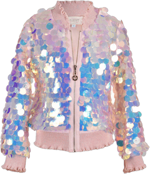 Holographic Sequin Bomber Jacket