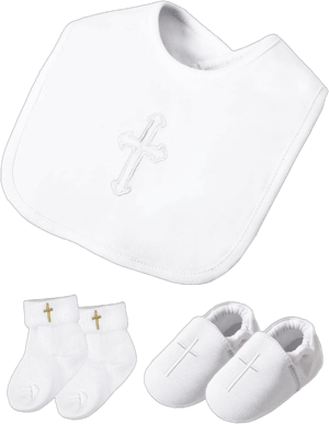 AGJ Baby Boys Embroidered Cross Soft Sole Baptism Shoes