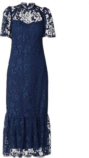 Shoshanna Women's Martine Floral Lace Midi Dress