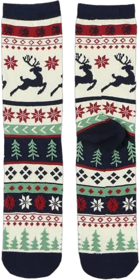 Lazy One Reindeer Fair Isle Novelty Crew Socks