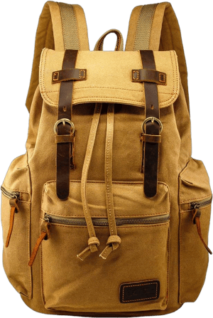 GEARONIC Vintage Canvas Backpack, Casual Daypack Backpacks for Men Women, 15inch Laptop Bag Travel Hiking Camping Rucksack Khaki