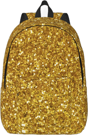 Daiia Gold Glitter Vintage Canvas Backpack for Men and Women ,Hiking Backpack,Travel Laptop Bag for School,Large Capacity Backpack