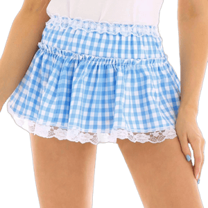 Y2K Lace Plaid Mini Skirt