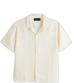 Abercrombie & Fitch Men's Silky Camp Collar Button-Up Shirt