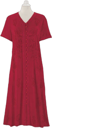 Women's Expressions Marrakesh Embroide Button Front Dress