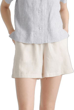 Quince Women's European Linen High Waisted Shorts