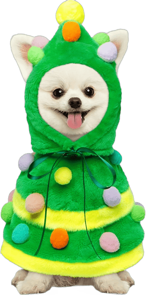 Kuoser Dog Christmas Outfit, Christmas Tree Dog Costume, Christmas Dog Clothes for Small Medium Dogs, Perfect for Xmas Tree-Themed Costume Parties Medium Green